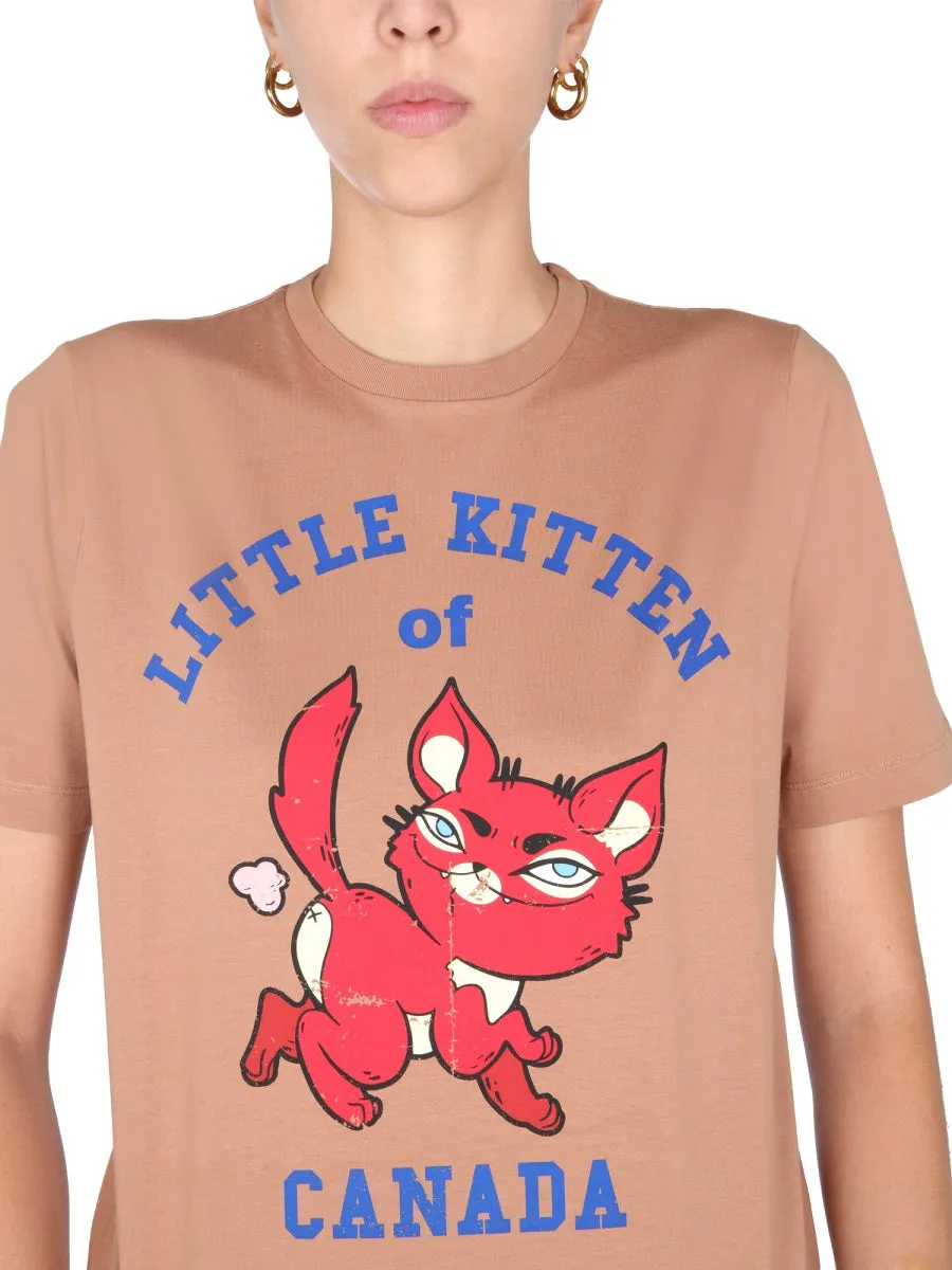 Dsquared2 Little Kitten Print T-Shirt