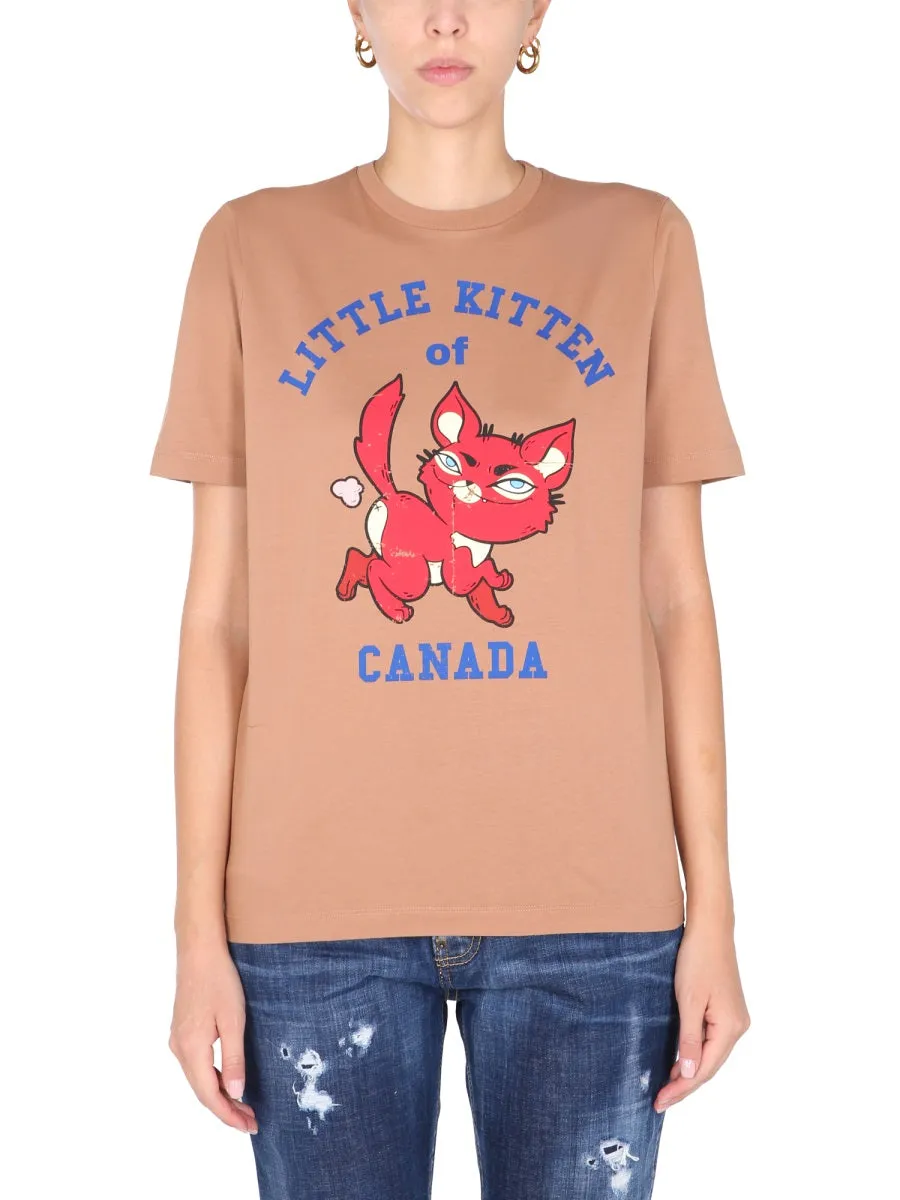 Dsquared2 Little Kitten Print T-Shirt