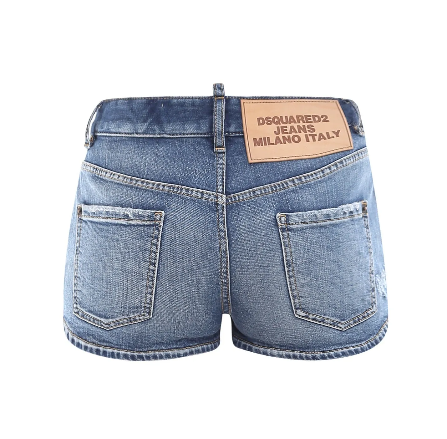 Dsquared2 Logo Patch Curved Hem Shorts