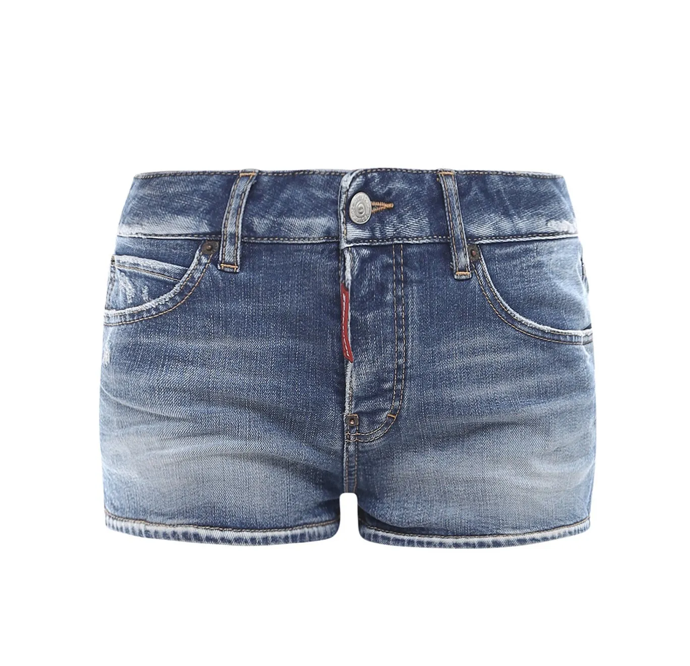 Dsquared2 Logo Patch Curved Hem Shorts