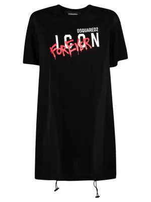 Dsquared2 Logo Printed Crewneck T-Shirt Dress