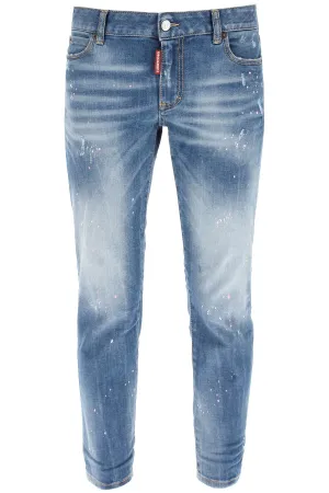 Dsquared2 Paint Splatter Effect Cropped Jeans