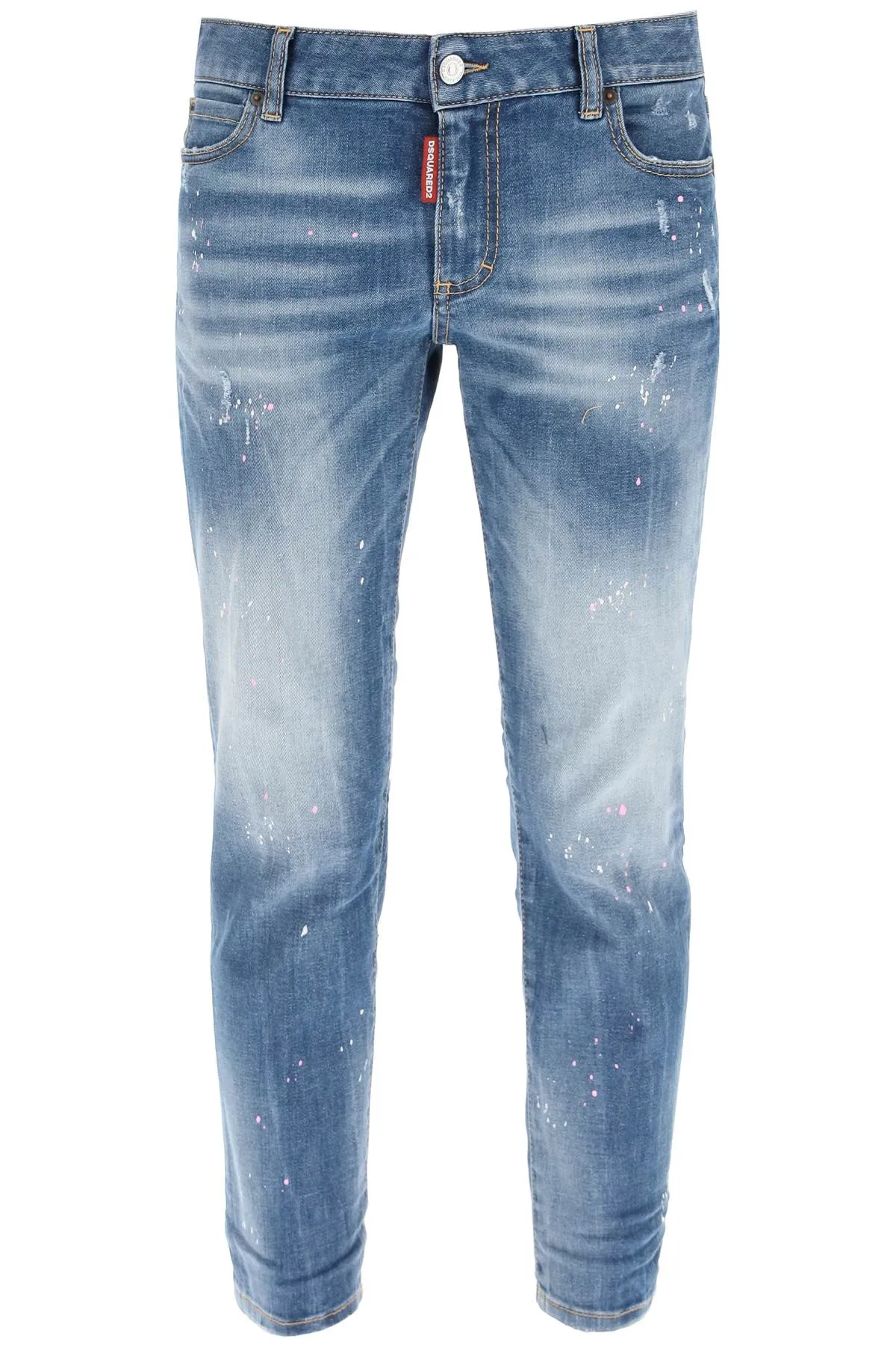 Dsquared2 Paint Splatter Effect Cropped Jeans