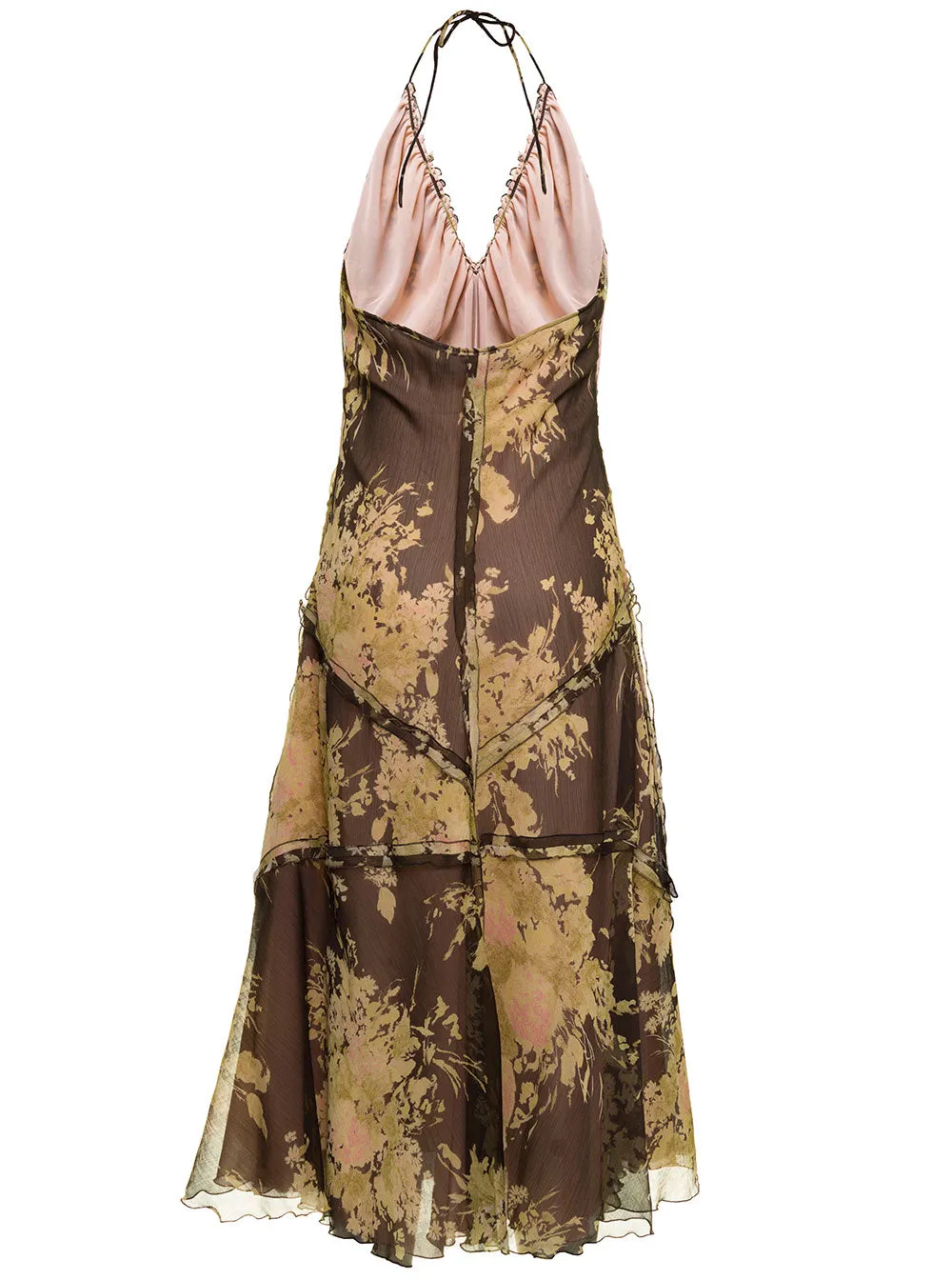 Dsquared2 Printed Gathered Midi Dress