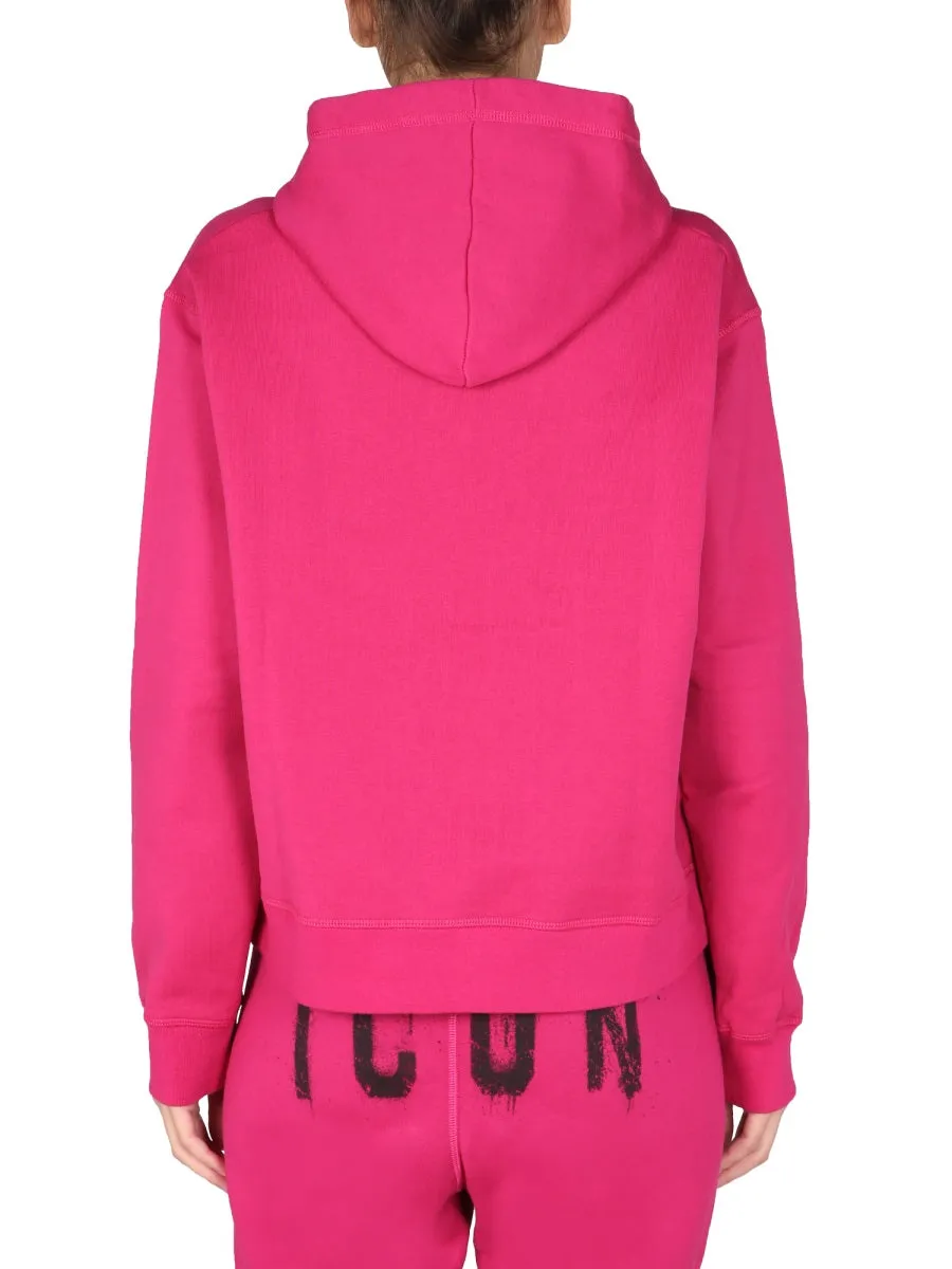 Dsquared2 Spray-Paint Logo Drawstring Hoodie