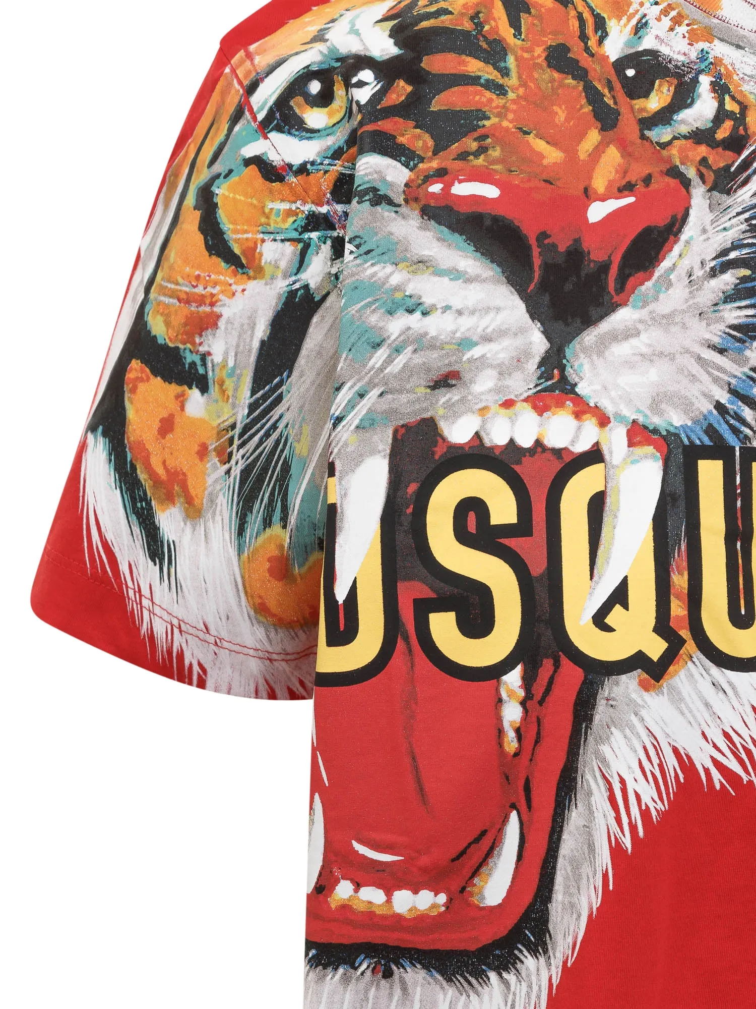 Dsquared2 Tiger Print Crewneck T-Shirt