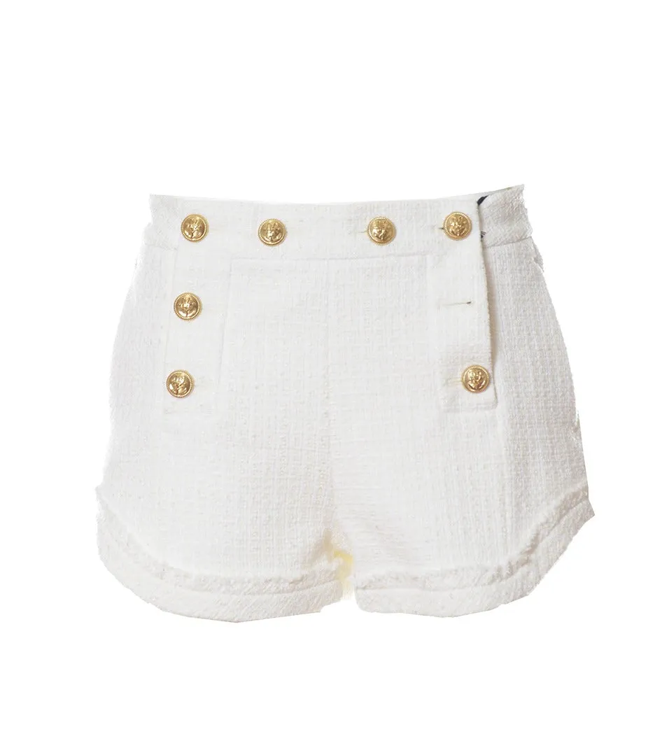 Dsquared2 Tweed Button-Detailed Tailored Shorts