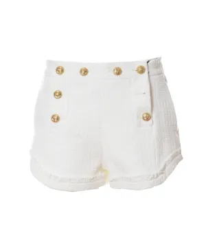 Dsquared2 Tweed Button-Detailed Tailored Shorts