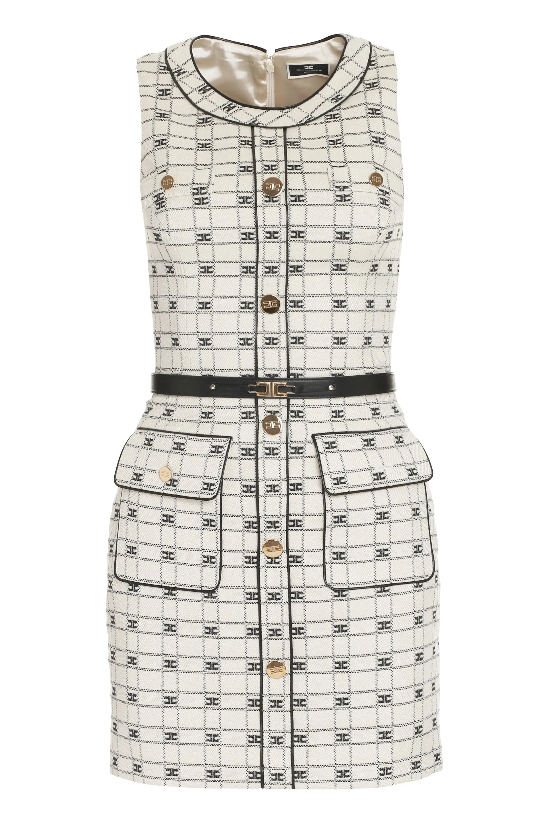 Elisabetta Franchi Belted Sleeveless Mini Dress