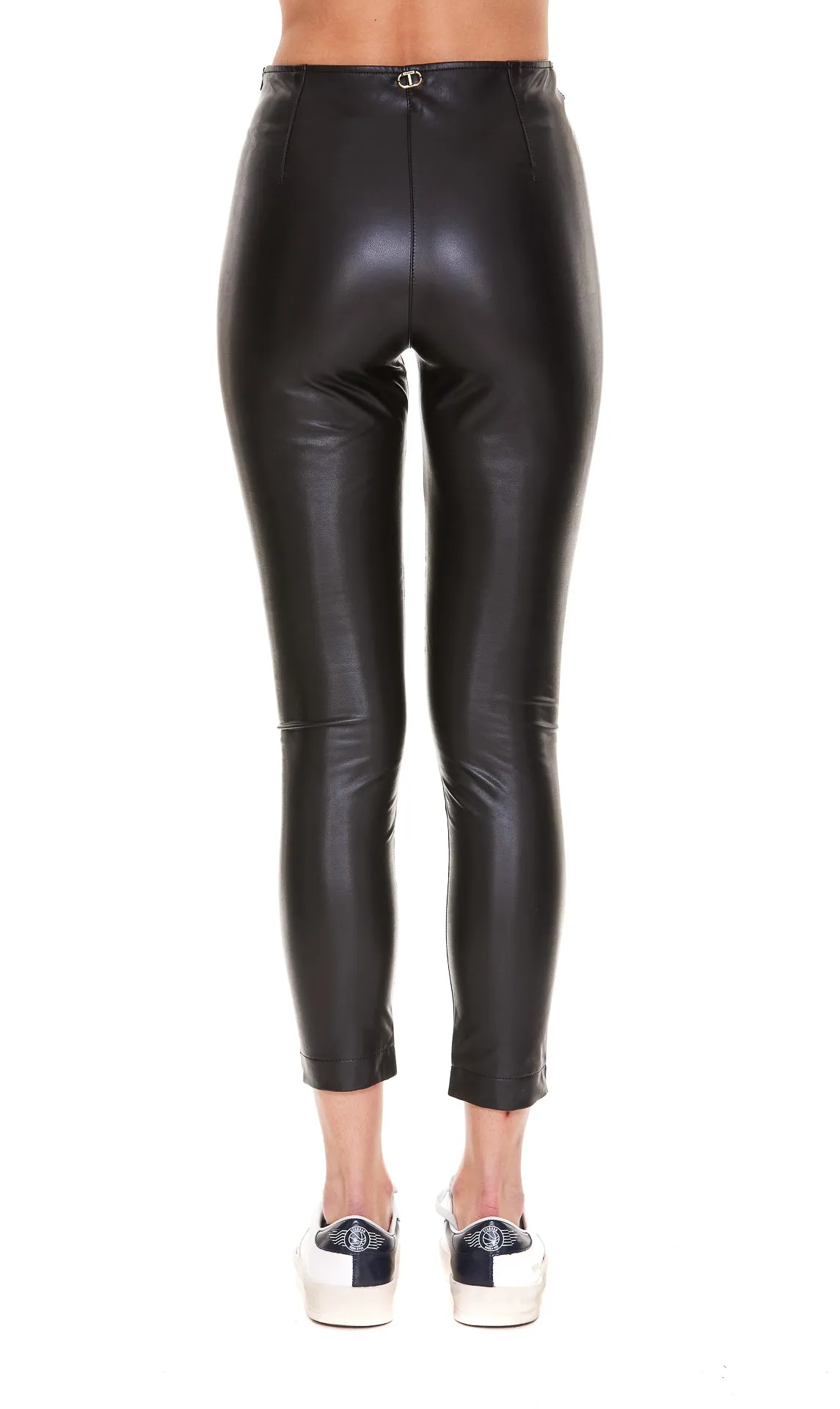 Elisabetta Franchi Faux-Leather High Waisted Leggings