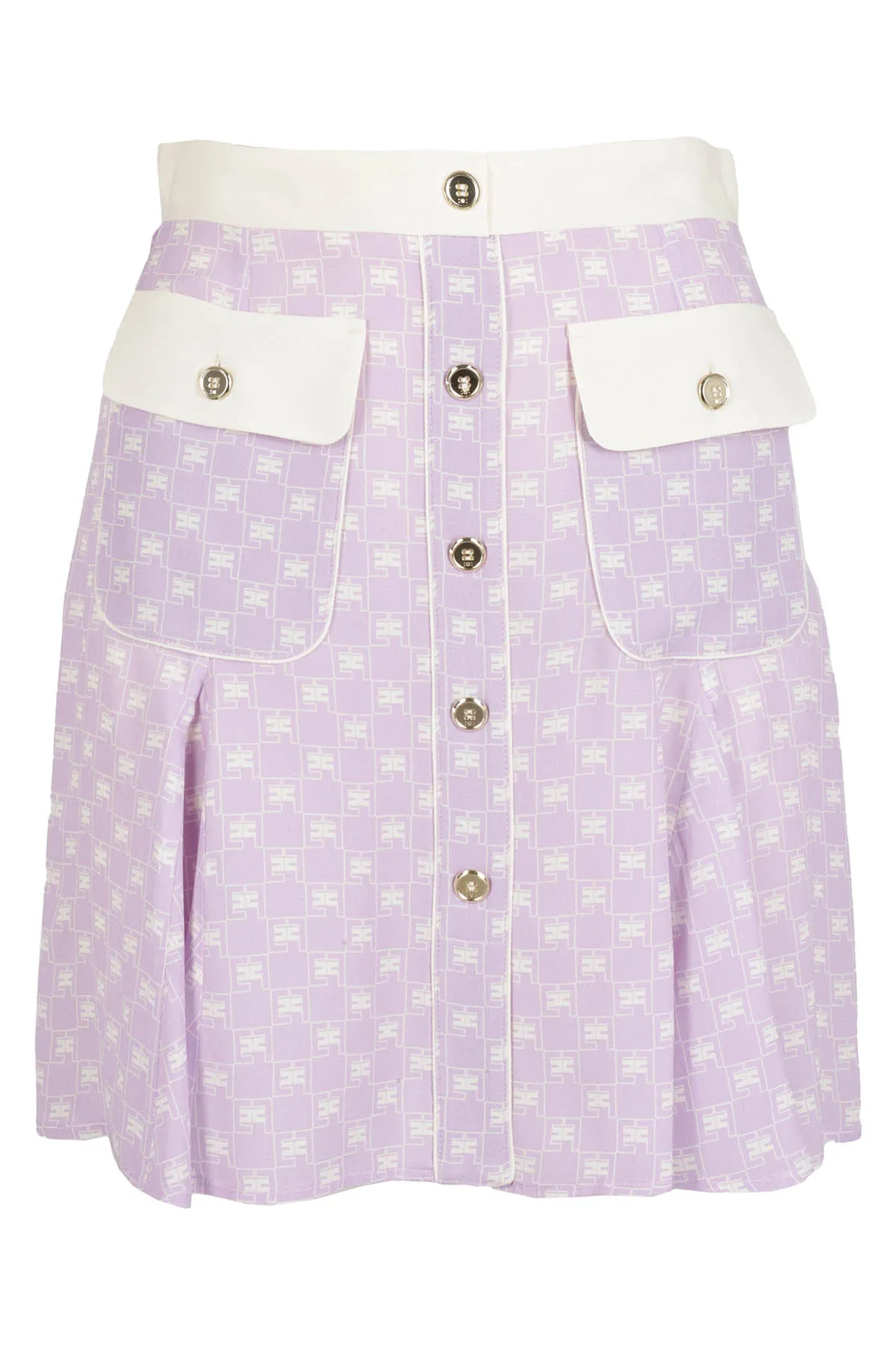 Elisabetta Franchi High Waist Buttoned Mini Skirt