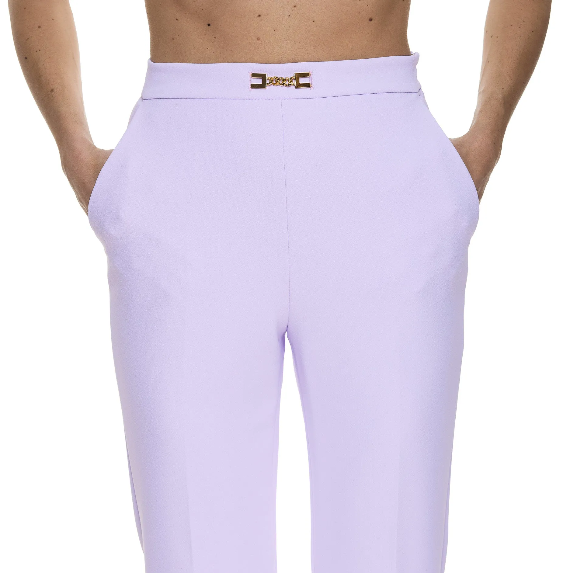 Elisabetta Franchi High Waist Cropped Trousers