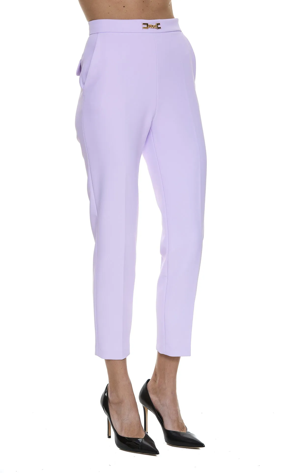 Elisabetta Franchi High Waist Cropped Trousers