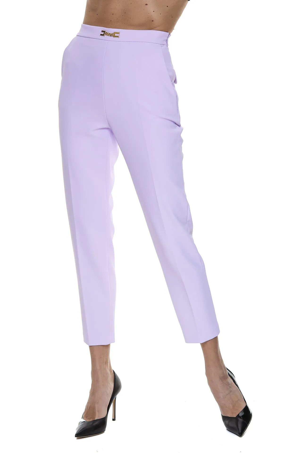 Elisabetta Franchi High Waist Cropped Trousers