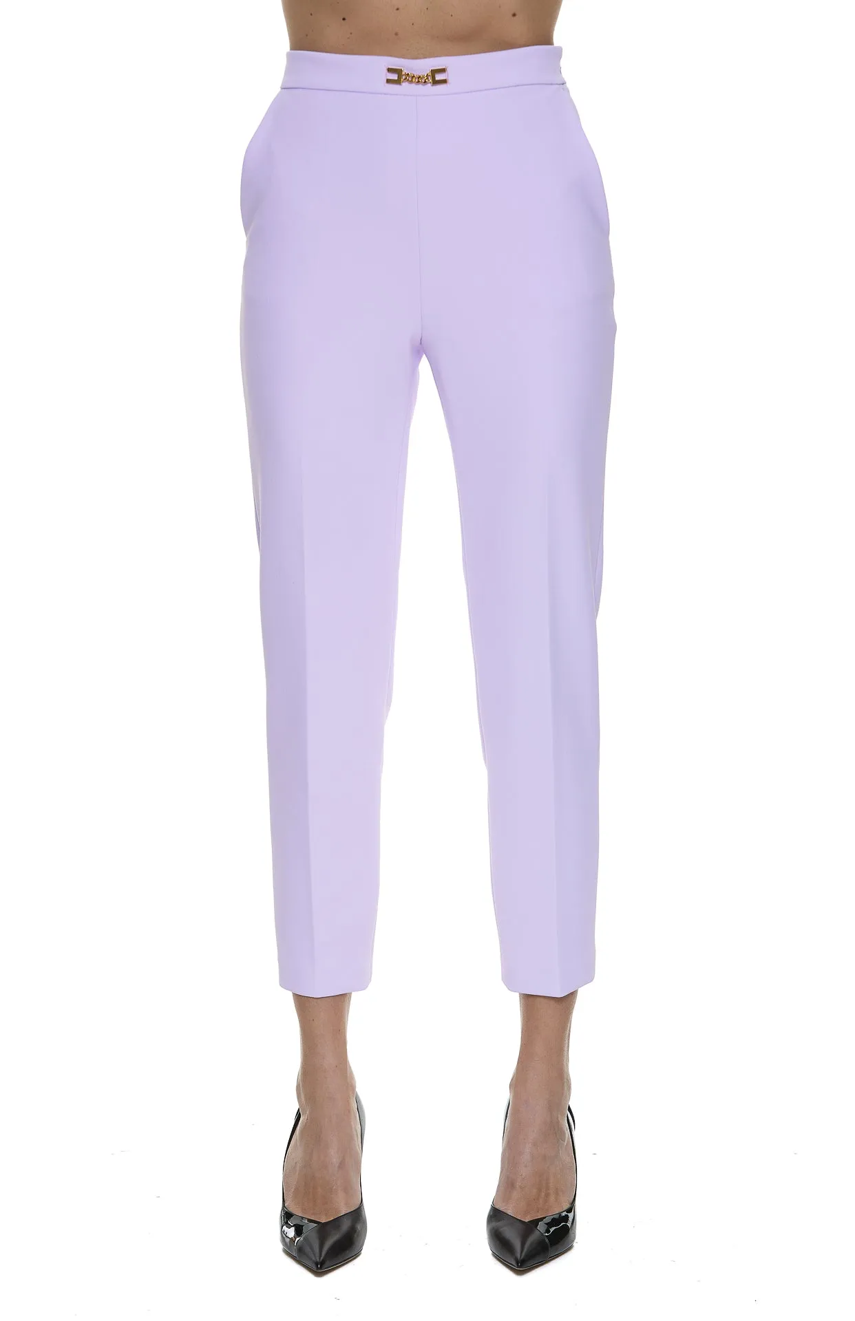 Elisabetta Franchi High Waist Cropped Trousers