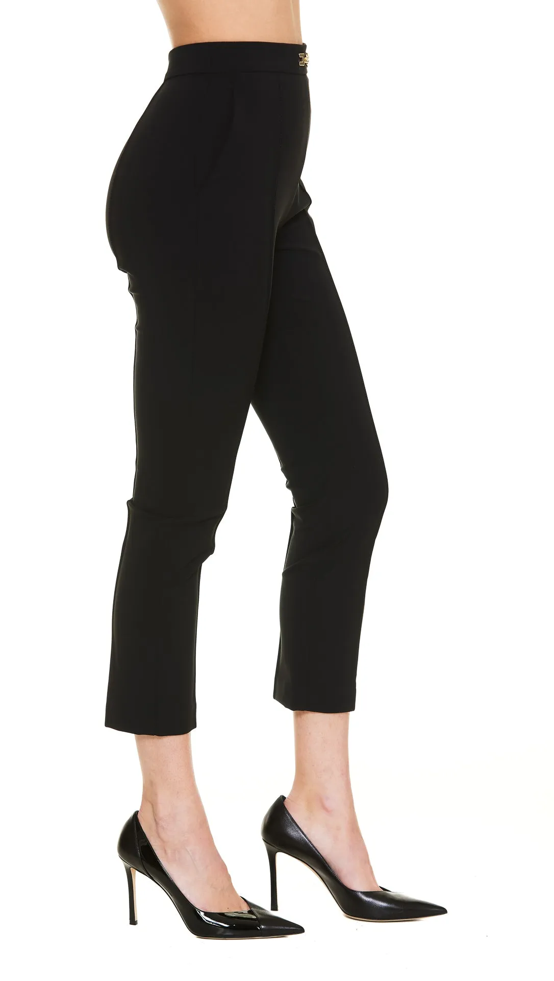 Elisabetta Franchi High Waist Slim Fit Trousers