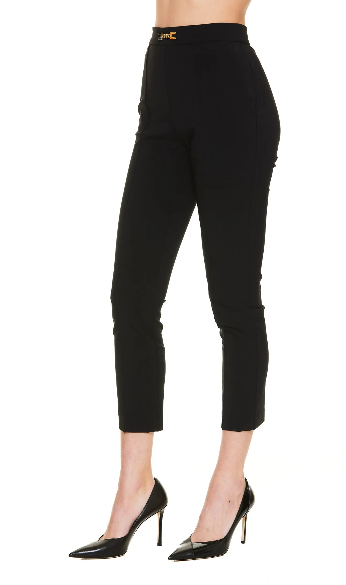 Elisabetta Franchi High Waist Slim Fit Trousers