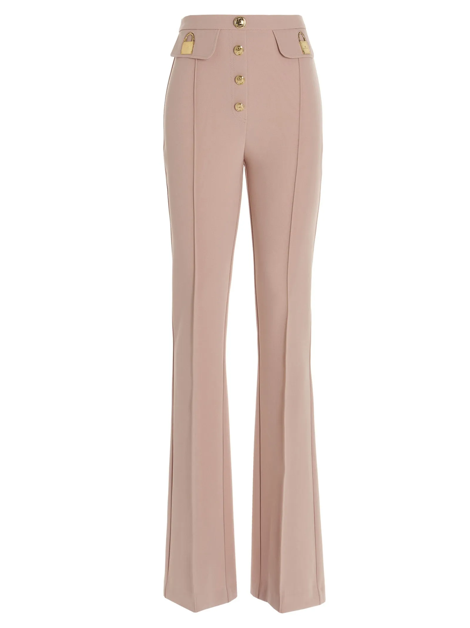 Elisabetta Franchi Padlock-Detailed High-Waisted Pants