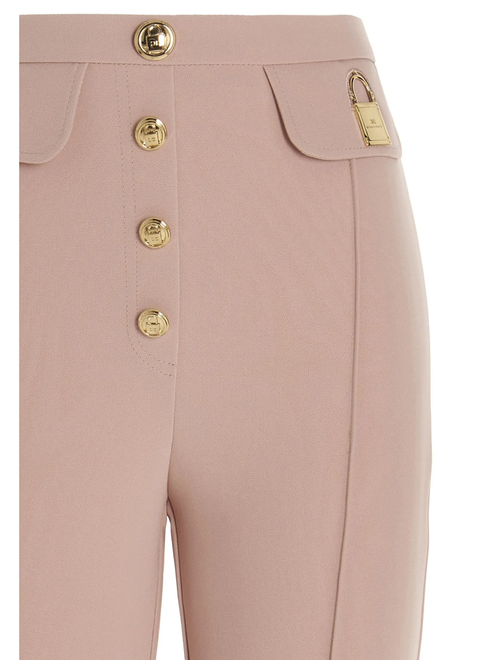 Elisabetta Franchi Padlock-Detailed High-Waisted Pants