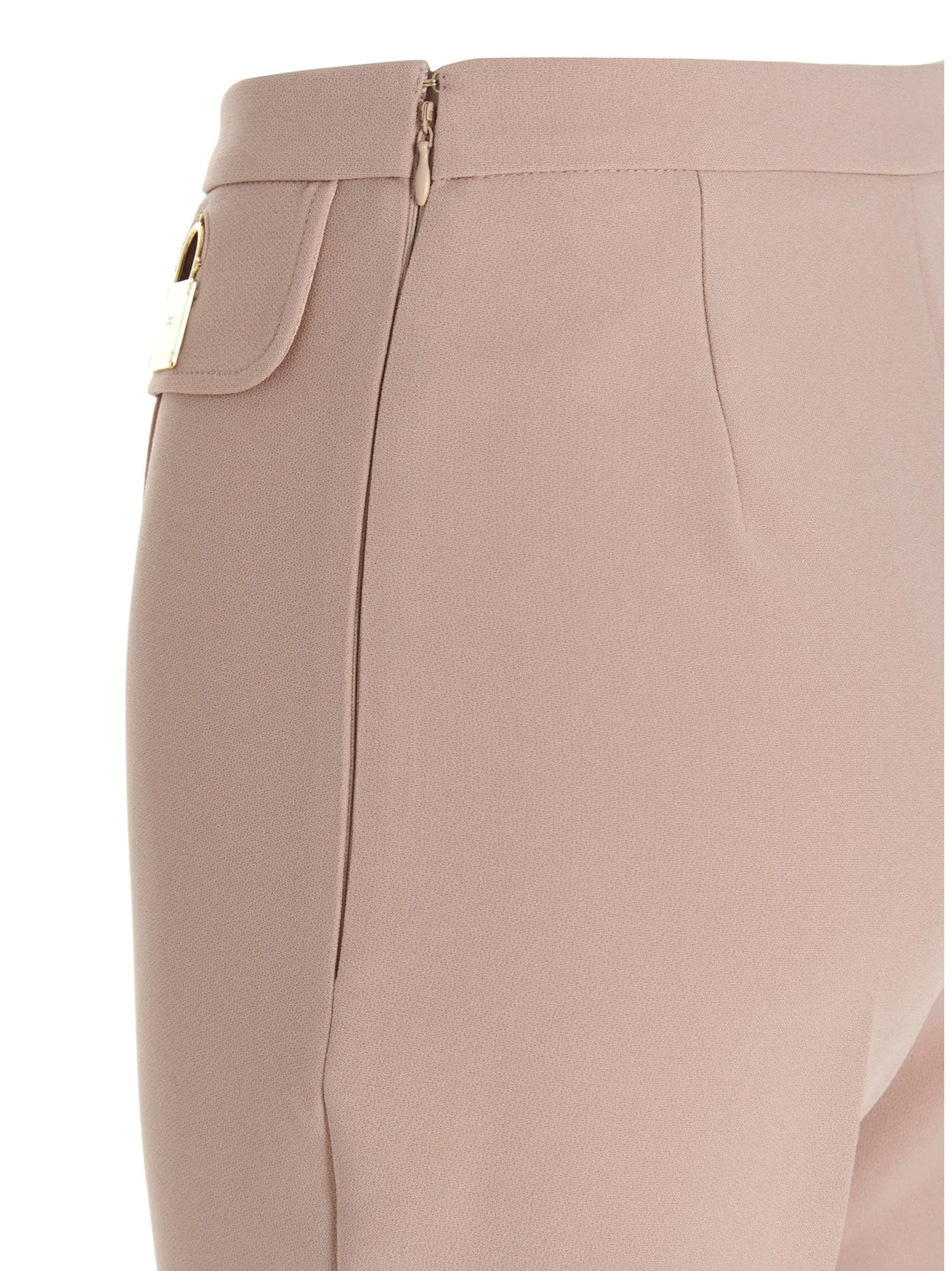 Elisabetta Franchi Padlock-Detailed High-Waisted Pants