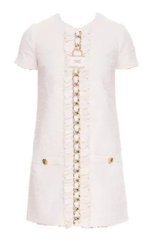 Elisabetta Franchi Padlock Embellished Boxy Dress