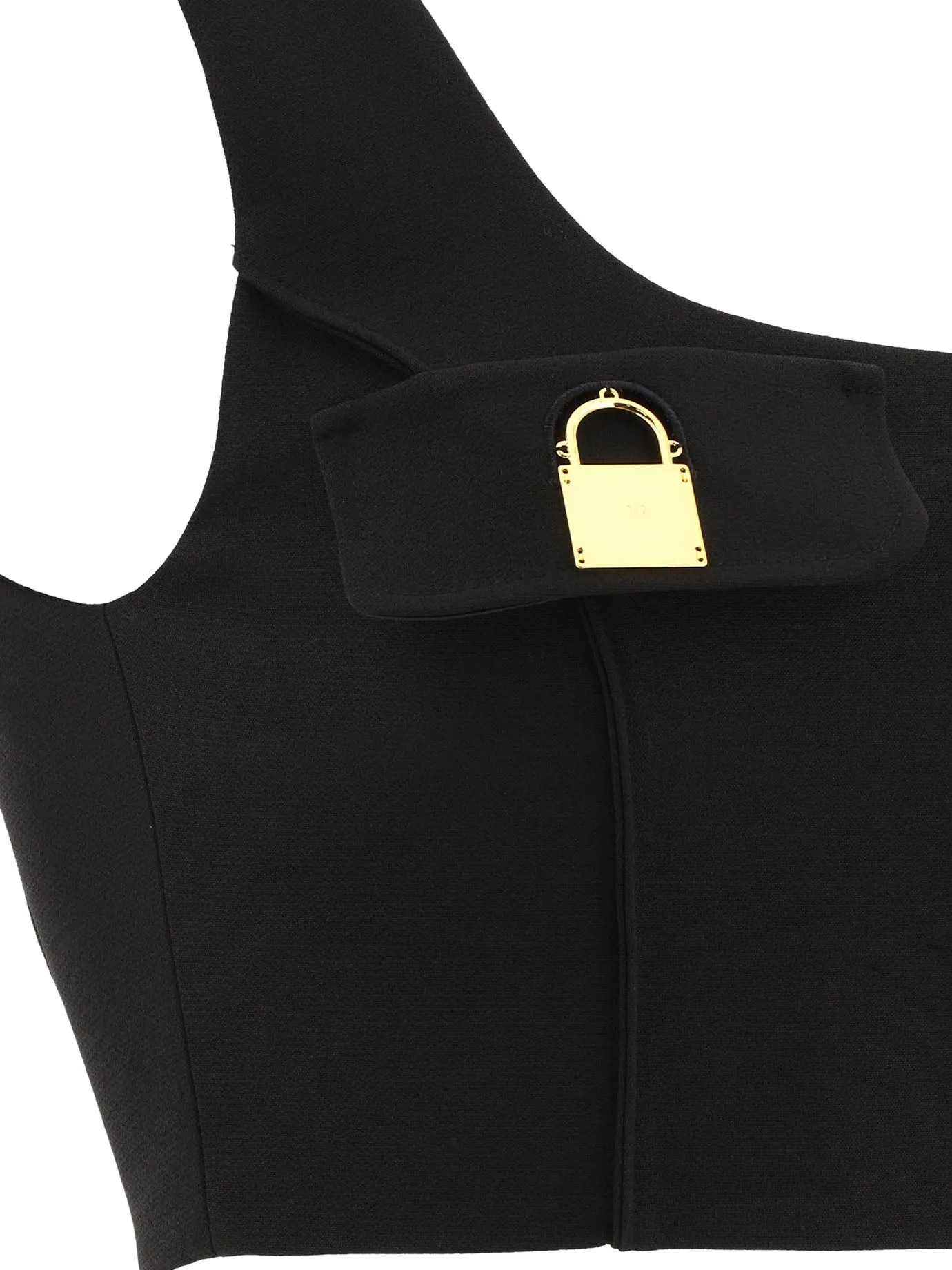 Elisabetta Franchi Panelled Square-Neck Cropped Top