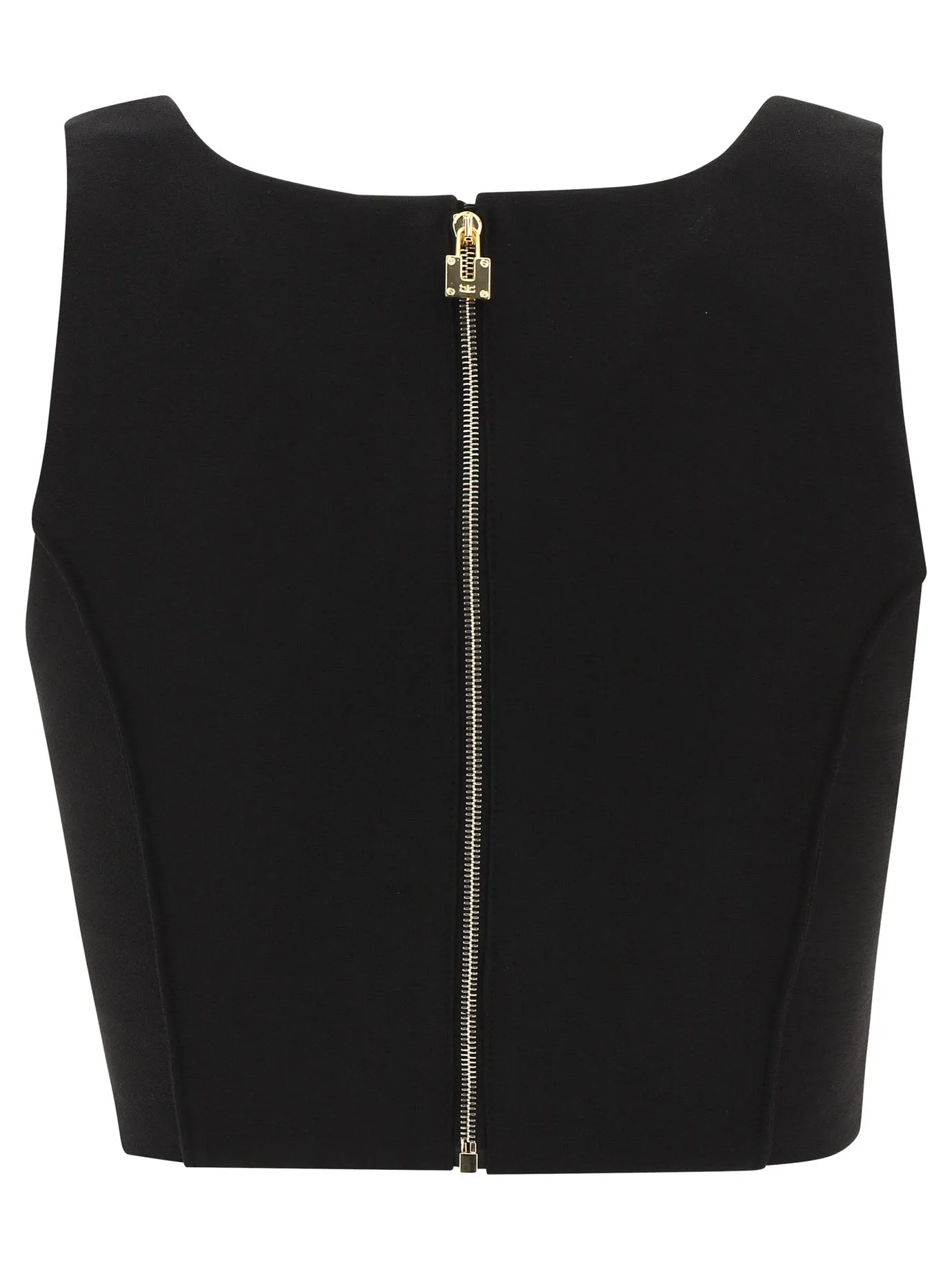 Elisabetta Franchi Panelled Square-Neck Cropped Top