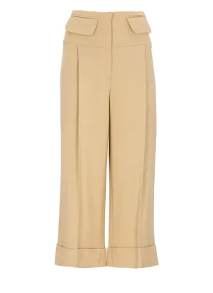 Elisabetta Franchi Pleated Straight-Leg Pants