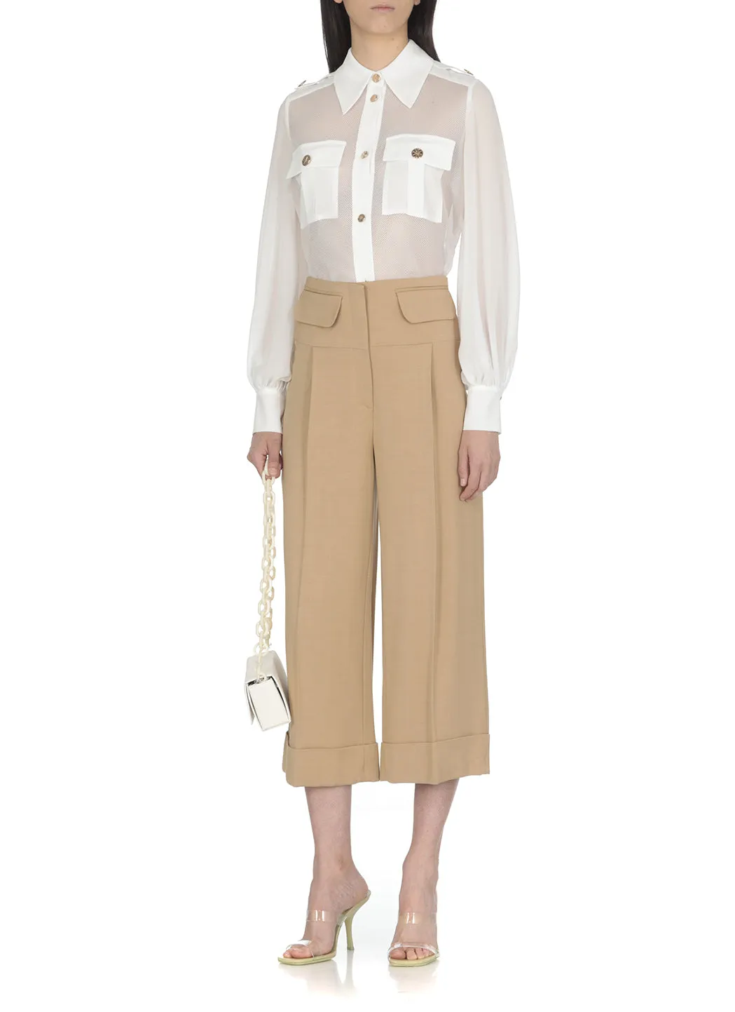 Elisabetta Franchi Pleated Straight-Leg Pants