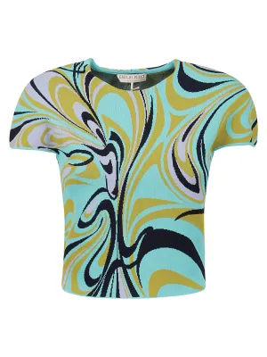 Emilio Pucci Onde-Print Short-Sleeved Knit T-Shirt
