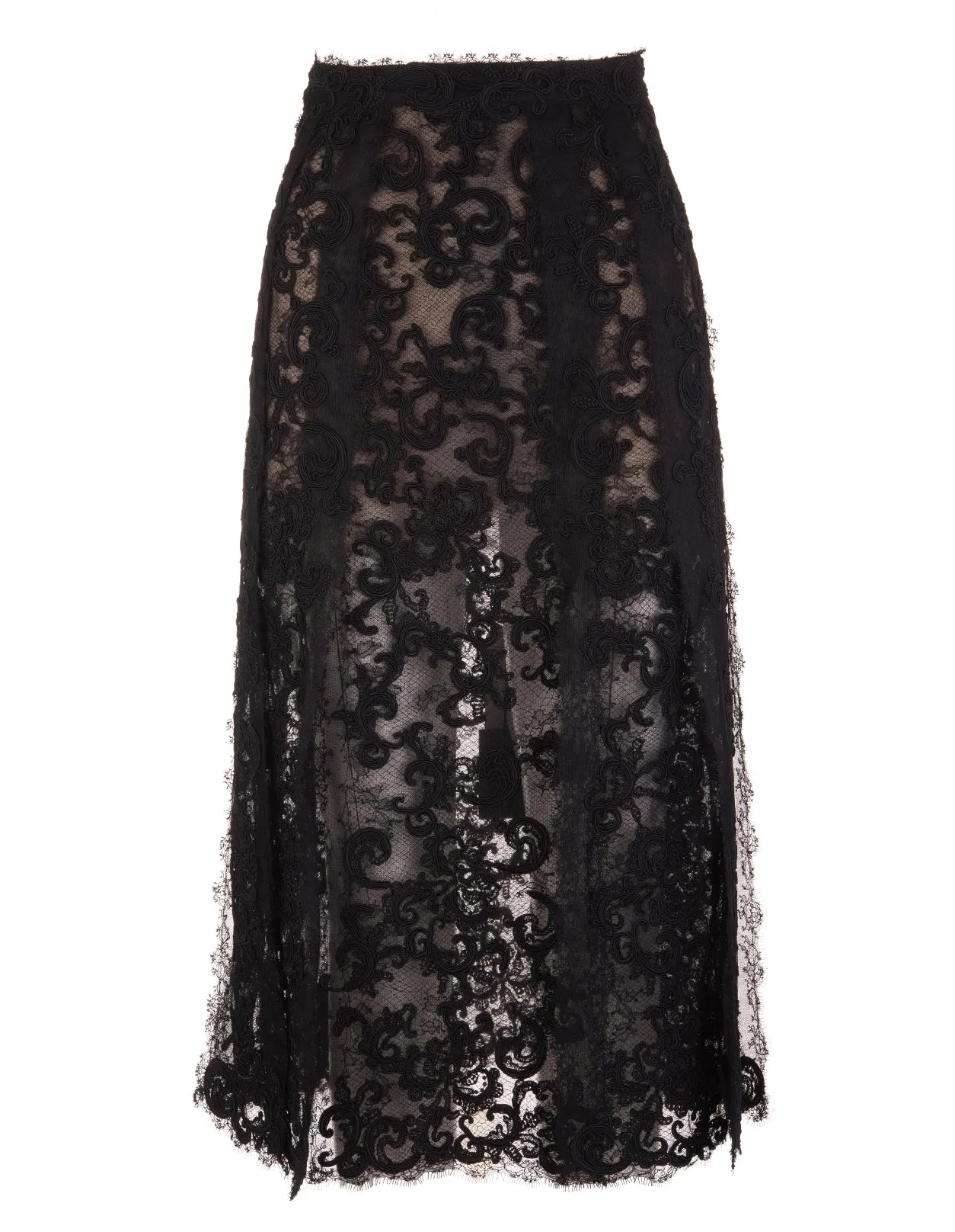 Ermanno Scervino Lace-Detailed High-Waisted Midi Skirt