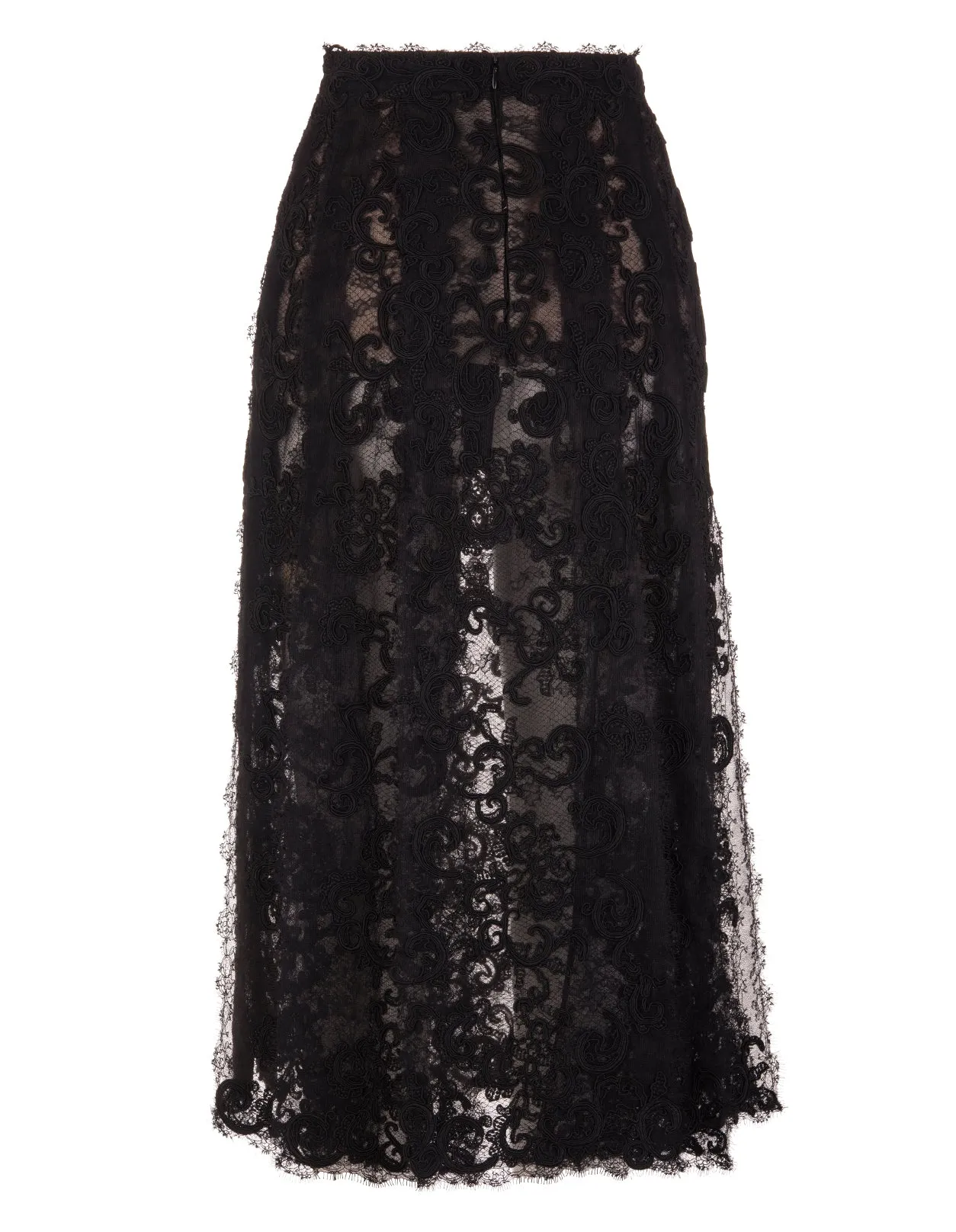 Ermanno Scervino Lace-Detailed High-Waisted Midi Skirt