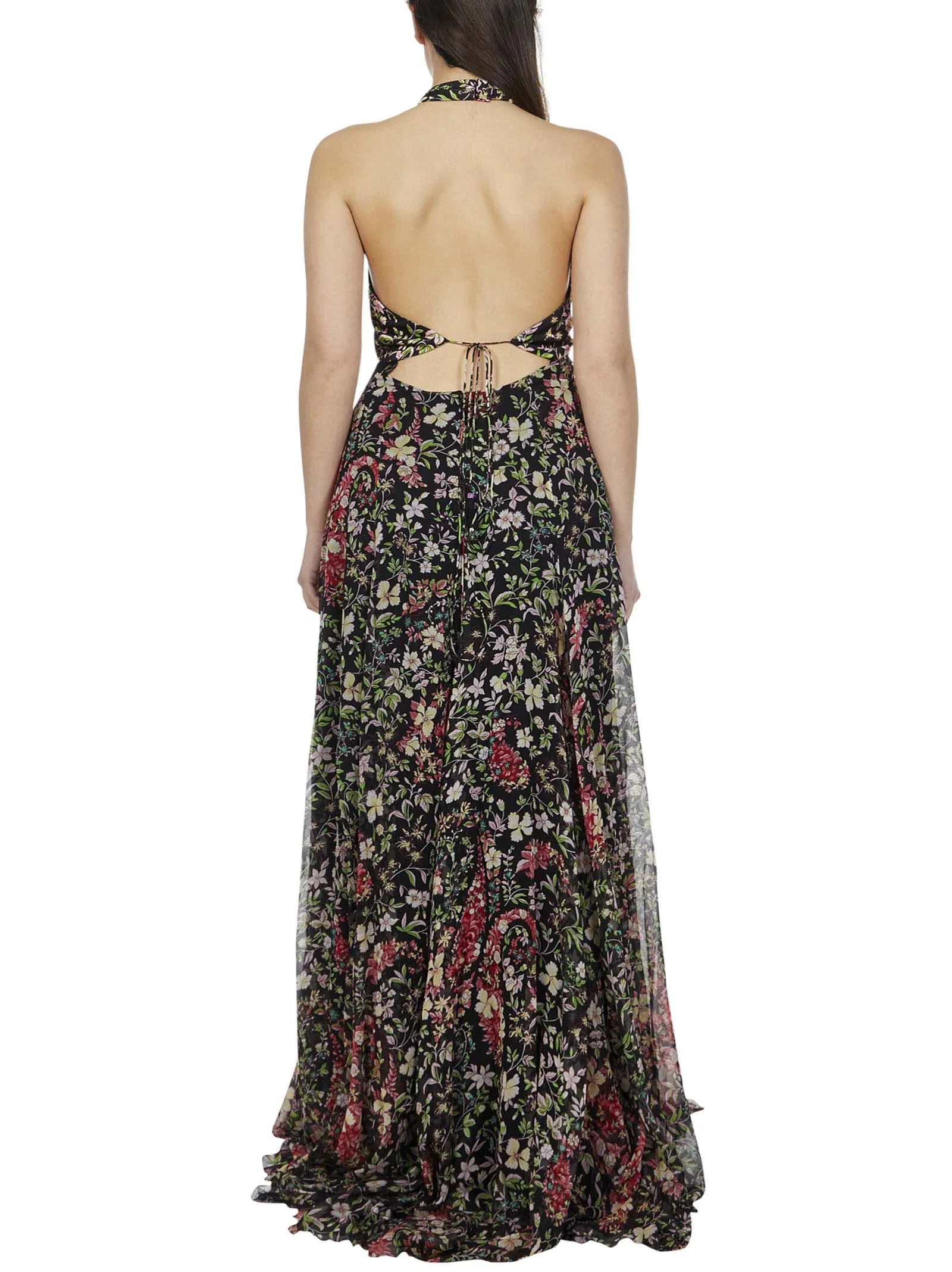 Etro Allover Floral Print Halterneck Maxi Dress