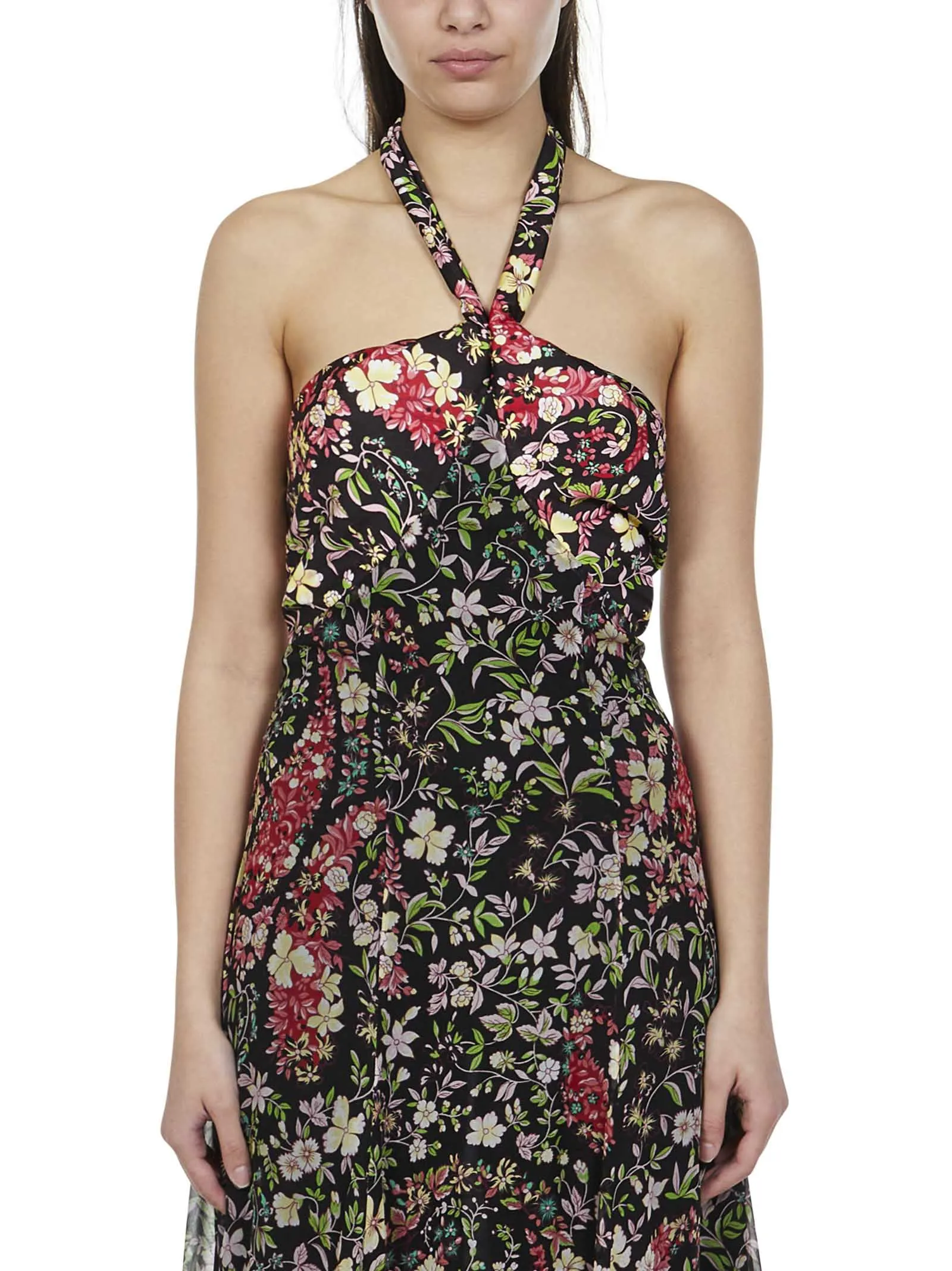 Etro Allover Floral Print Halterneck Maxi Dress