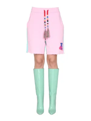 Etro Color-Blocked Logo Patch Shorts