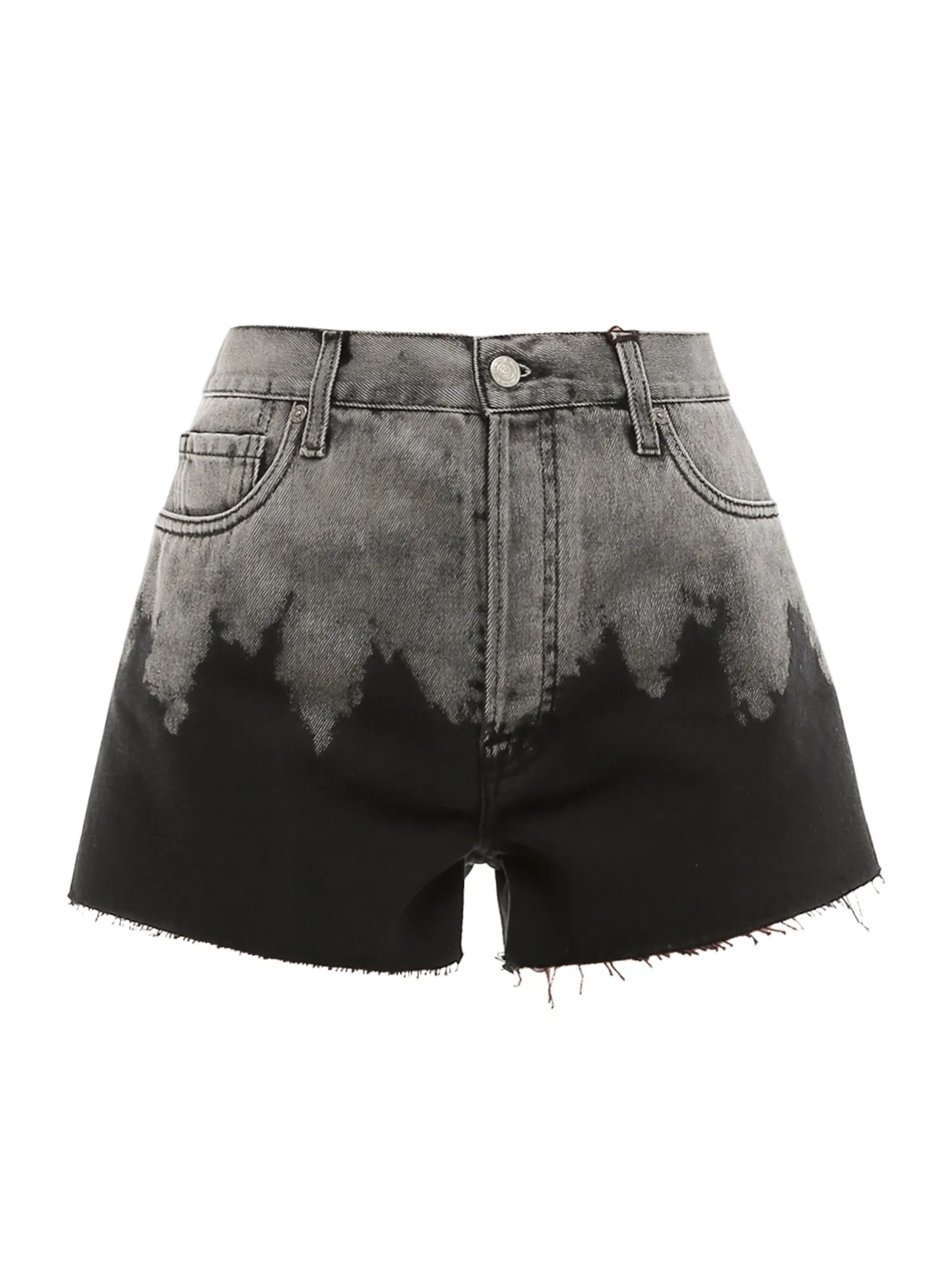 Etro Faded Effect Logo Patch Denim Shorts