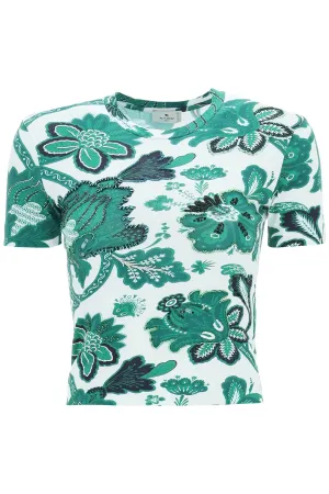 Etro Floral Printed Cropped T-Shirt
