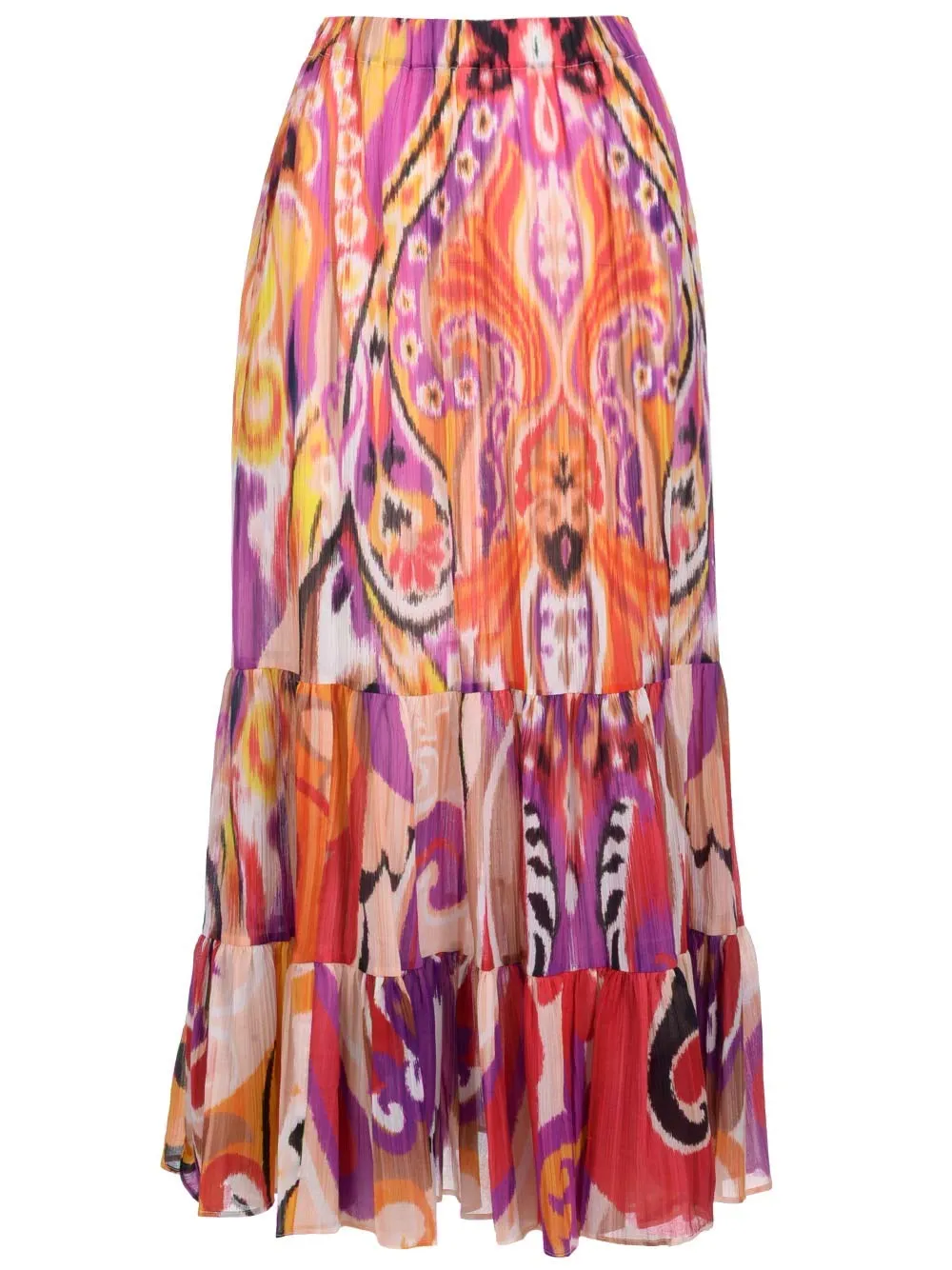 Etro High-Waist Ruffled Printed Skirt