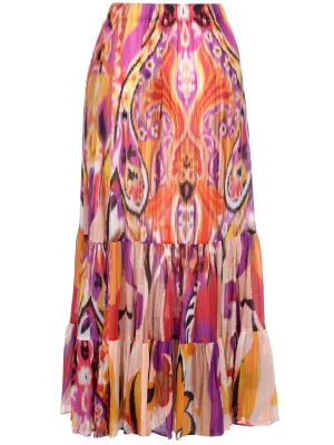 Etro High-Waist Ruffled Printed Skirt