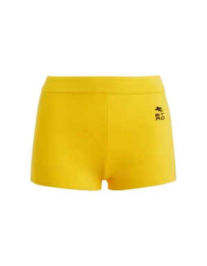 Etro Liquid Paisley Logo Embroidered Stretch Shorts