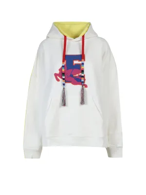 Etro Logo Print Color-Block Drawstring Hoodie
