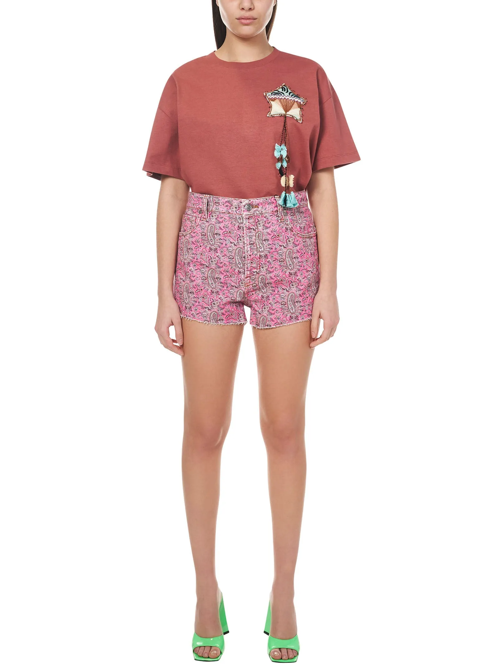 Etro Motif Embroidered Crewneck T-Shirt