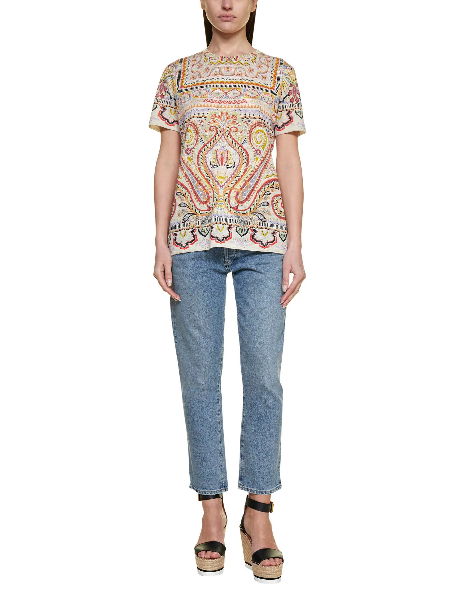 Etro Paisley Print Crewneck T-Shirt