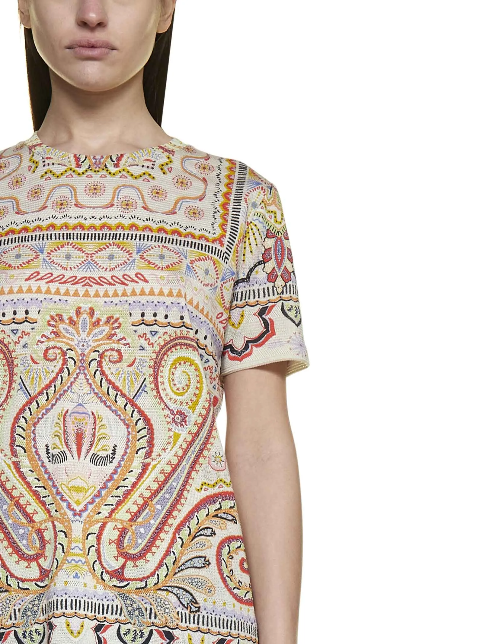 Etro Paisley Print Crewneck T-Shirt