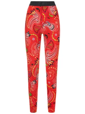 Etro Paisley Print Logo Waistband Leggings