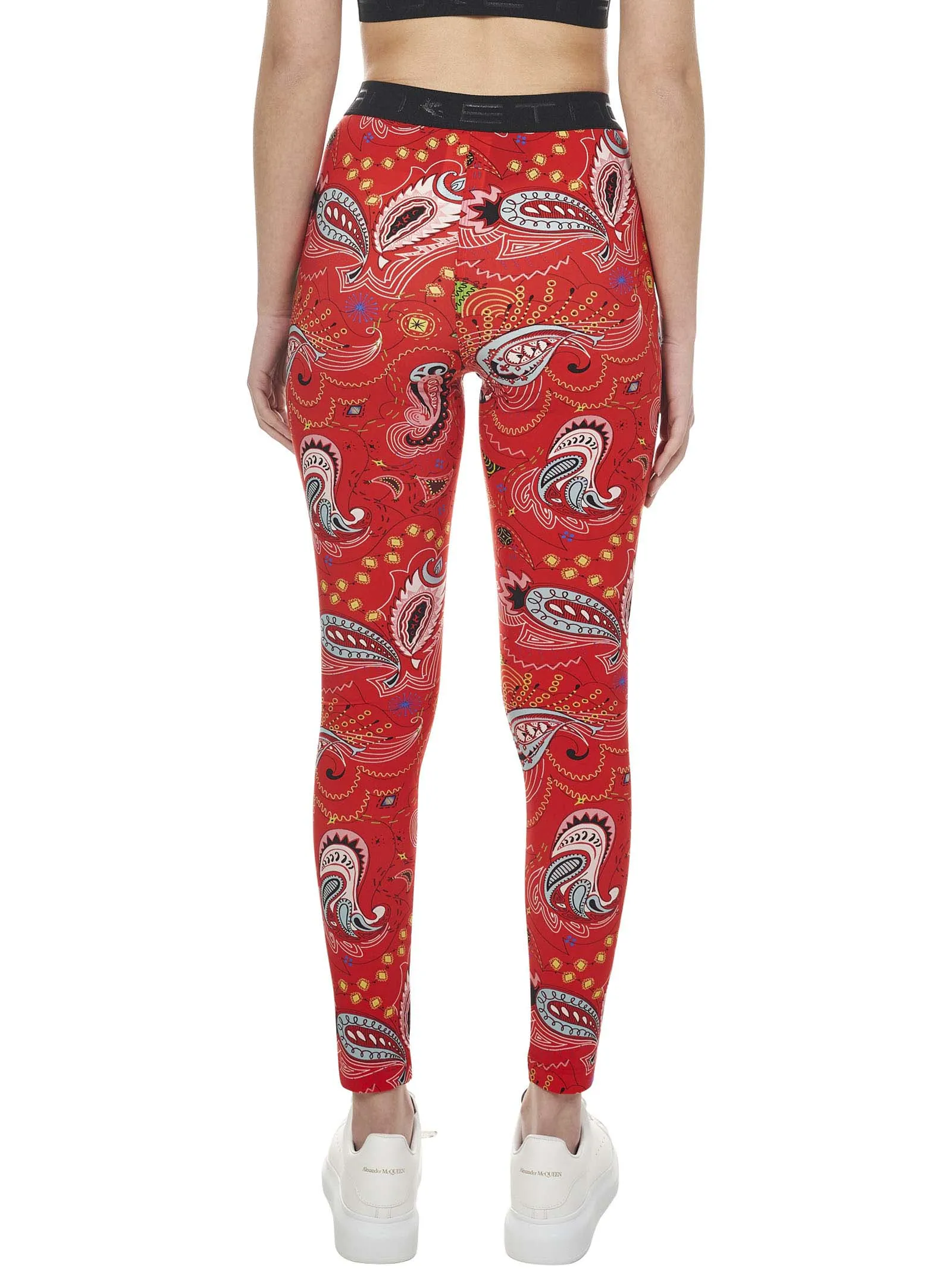 Etro Paisley Print Logo Waistband Leggings