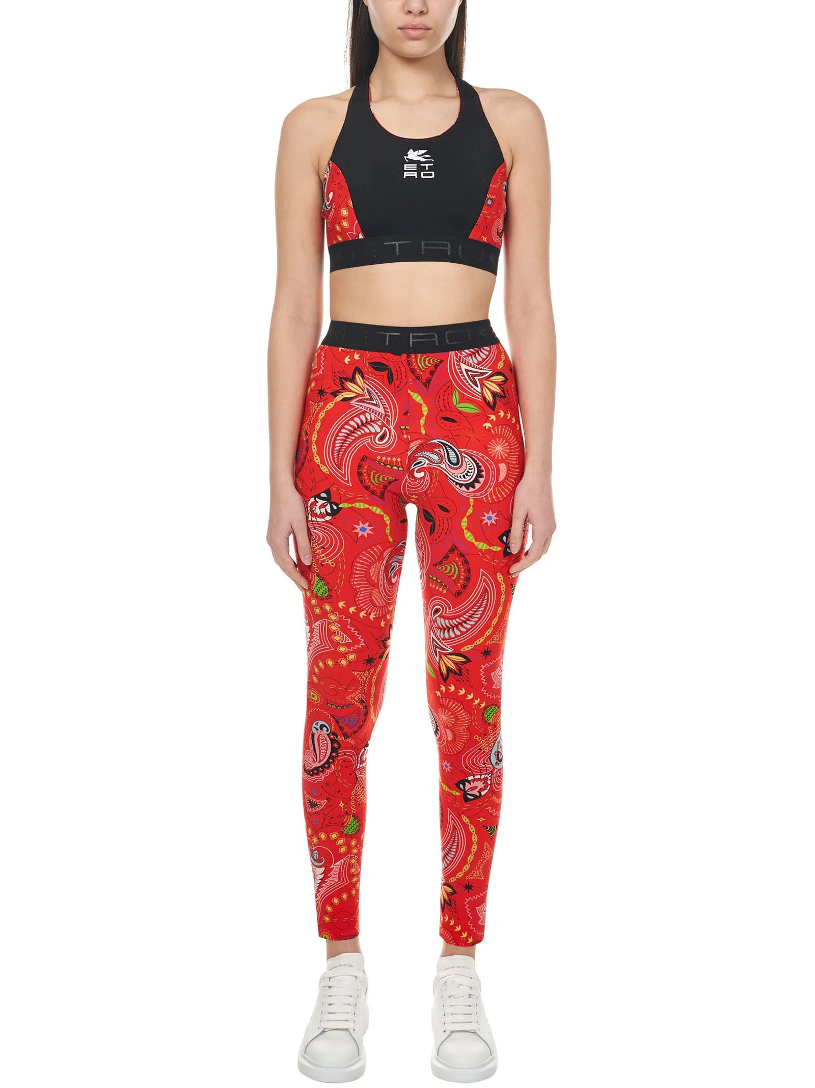 Etro Paisley Print Logo Waistband Leggings