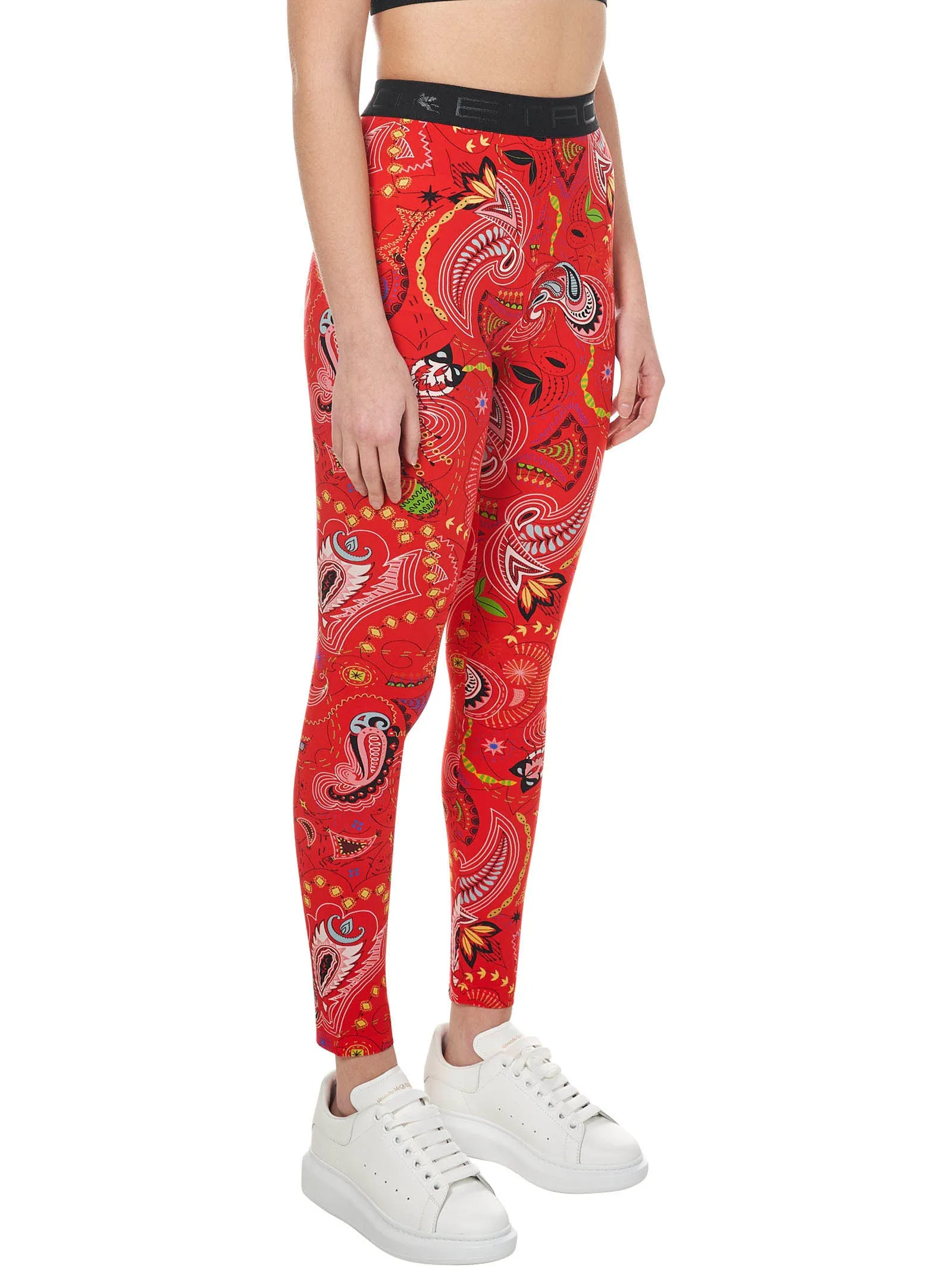Etro Paisley Print Logo Waistband Leggings