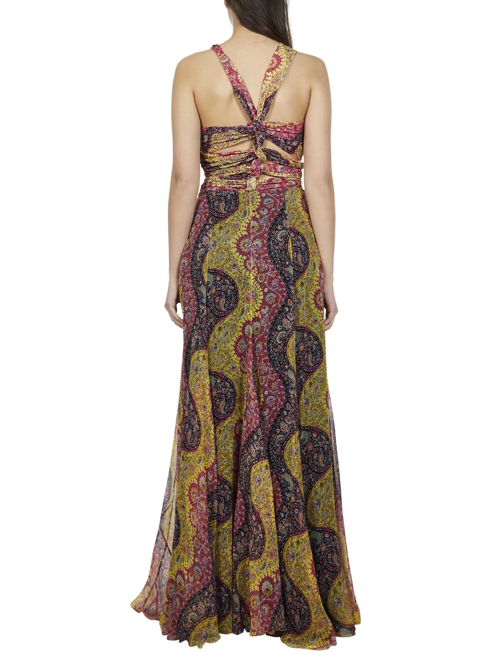 Etro Paisley Printed Ruched Maxi Dress