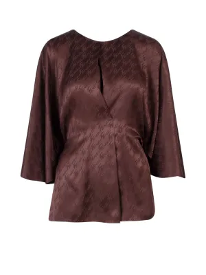 Fendi Allover Logo Printed Pleat Top